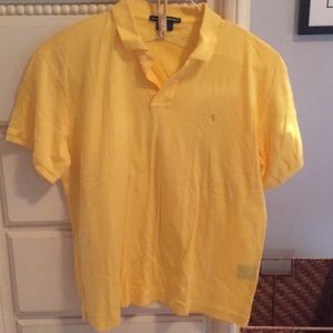Yellow half button down shirt